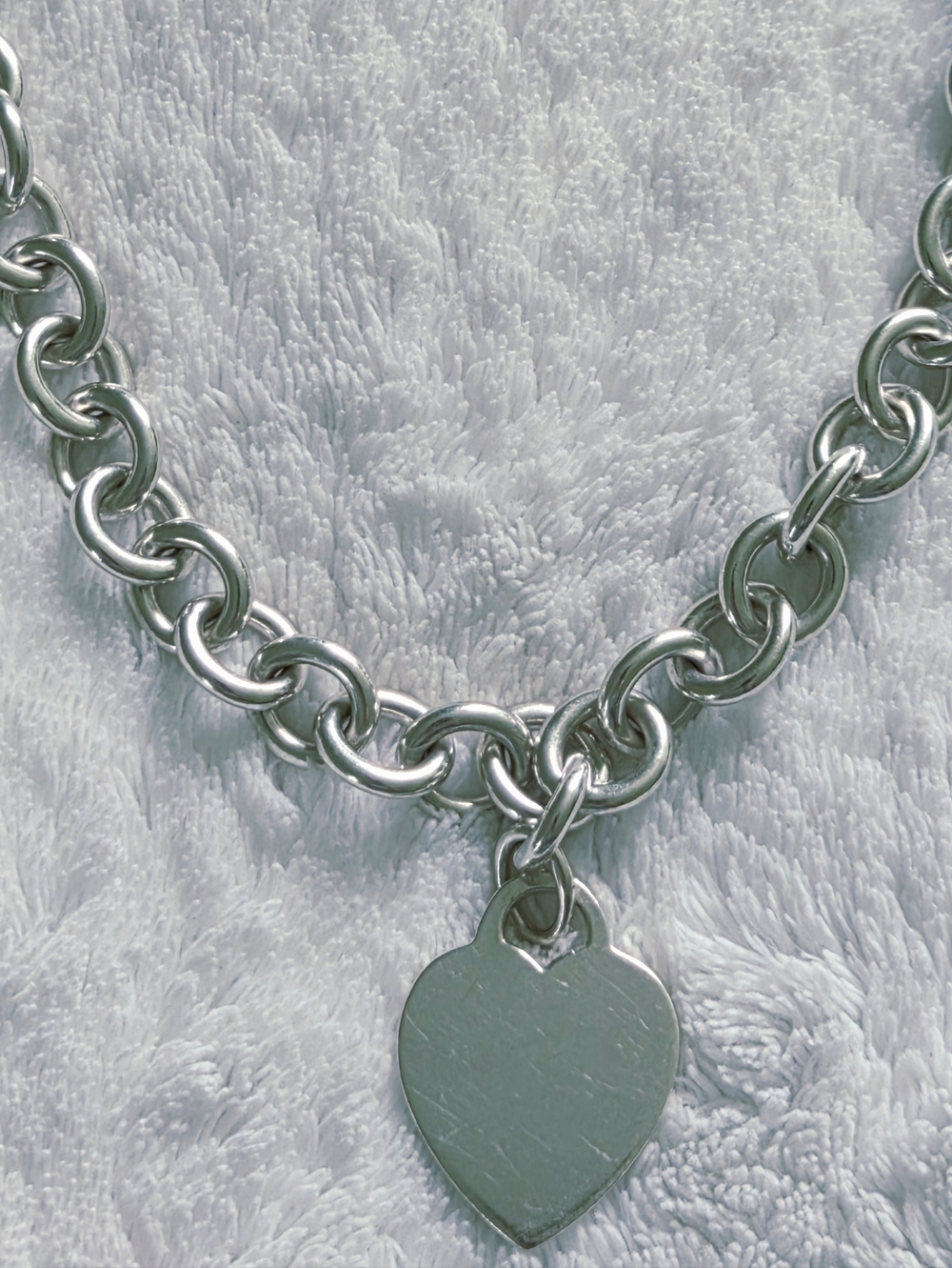 Tiffany & Co.  ✨️ Women's Silver 925 Heart Charm Chain Necklace - Picture 9 of 14